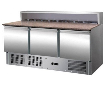 3 Door Pizza Prep Refrigerator